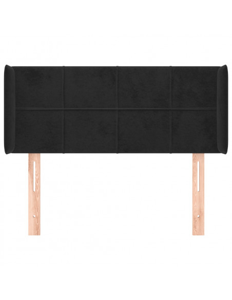 Testiera ad Orecchio Nera 83x16x78/88 cm in Velluto