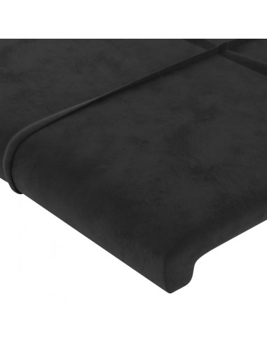 Testiera ad Orecchio Nera 83x16x78/88 cm in Velluto
