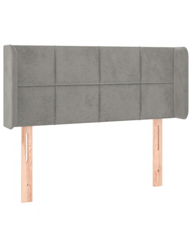 Testiera ad Orecchio Grigio Chiaro 93x16x78/88 cm in Velluto