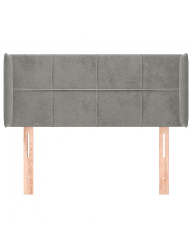 Testiera ad Orecchio Grigio Chiaro 93x16x78/88 cm in Velluto