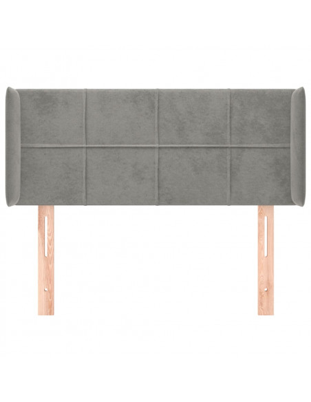 Testiera ad Orecchio Grigio Chiaro 93x16x78/88 cm in Velluto