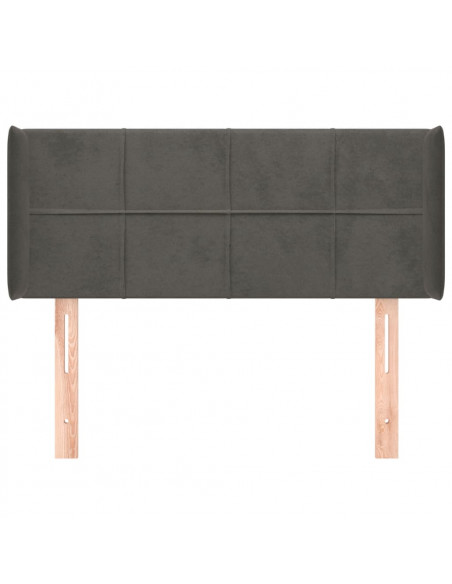 Testiera ad Orecchio Grigio Scuro 93x16x78/88 cm in Velluto