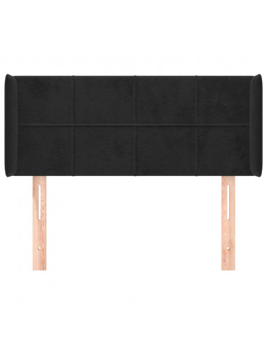 Testiera ad Orecchio Nera 93x16x78/88 cm in Velluto