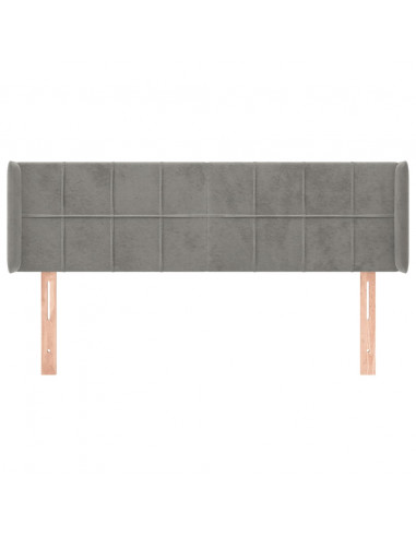 Testiera ad Orecchio Grigio Chiaro 147x16x78/88 cm in Velluto