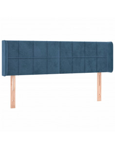 Testiera ad Orecchio Blu Scuro 147x16x78/88 cm in Velluto 2