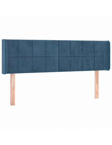 Testiera ad Orecchio Blu Scuro 147x16x78/88 cm in Velluto
