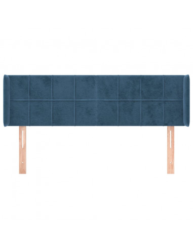 Testiera ad Orecchio Blu Scuro 147x16x78/88 cm in Velluto