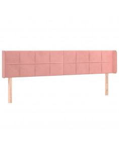 Testiera ad Orecchio Rosa 163x16x78/88 cm in Velluto 2