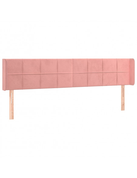 Testiera ad Orecchio Rosa 163x16x78/88 cm in Velluto