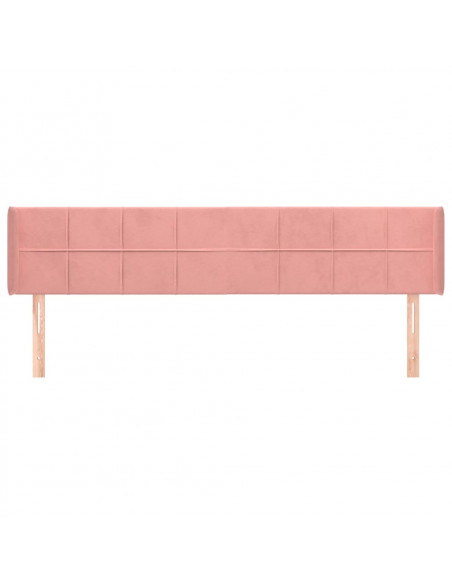 Testiera ad Orecchio Rosa 163x16x78/88 cm in Velluto