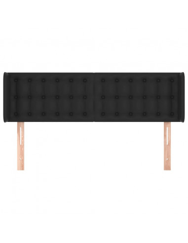 Testiera ad Orecchio Nera 147x16x78/88 cm in Similpelle