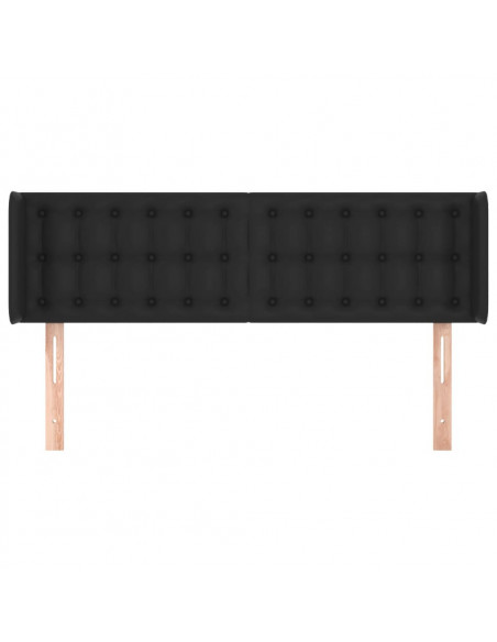 Testiera ad Orecchio Nera 147x16x78/88 cm in Similpelle