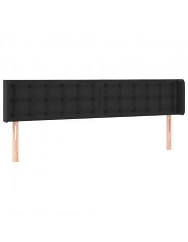 Testiera ad Orecchio Nera 163x16x78/88 cm in Similpelle