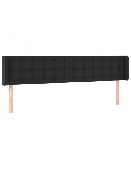 Testiera ad Orecchio Nera 203x16x78/88 cm in Similpelle
