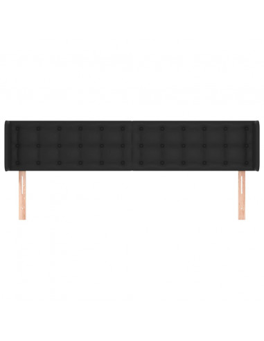 Testiera ad Orecchio Nera 203x16x78/88 cm in Similpelle