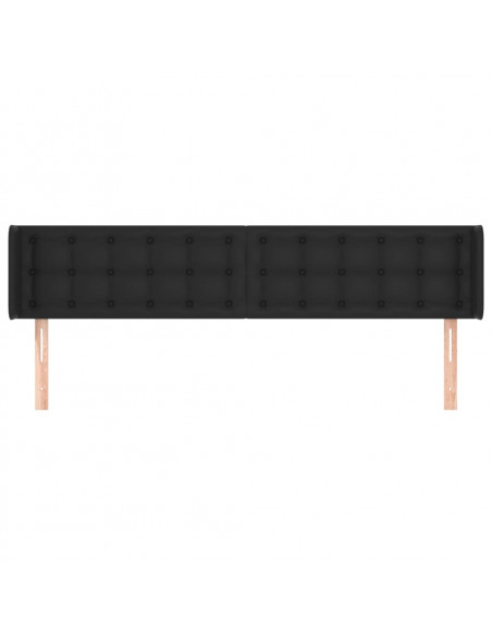 Testiera ad Orecchio Nera 203x16x78/88 cm in Similpelle