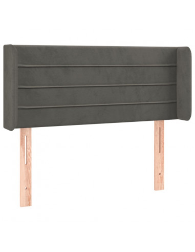 Testiera ad Orecchio Grigio Scuro 83x16x78/88 cm in Velluto