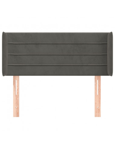 Testiera ad Orecchio Grigio Scuro 83x16x78/88 cm in Velluto
