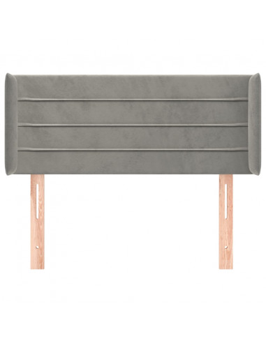Testiera ad Orecchio Grigio Chiaro 93x16x78/88 cm in Velluto