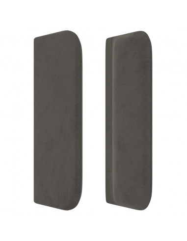 Testiera ad Orecchio Grigio Scuro 93x16x78/88 cm in Velluto