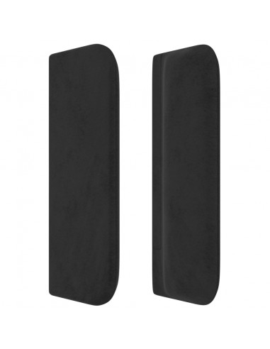 Testiera ad Orecchio Nera 93x16x78/88 cm in Velluto