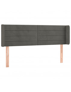 Testiera ad Orecchio Grigio Scuro 147x16x78/88 cm in Velluto 2