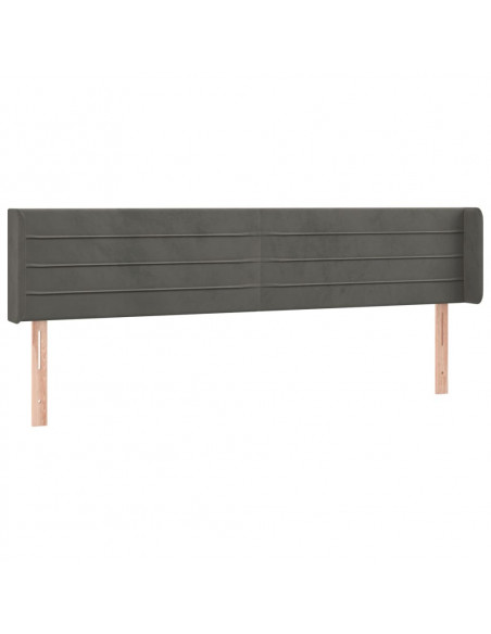 Testiera ad Orecchio Grigio Scuro 203x16x78/88 cm in Velluto