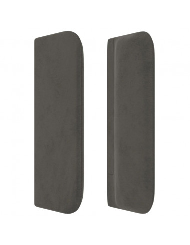 Testiera ad Orecchio Grigio Scuro 203x16x78/88 cm in Velluto