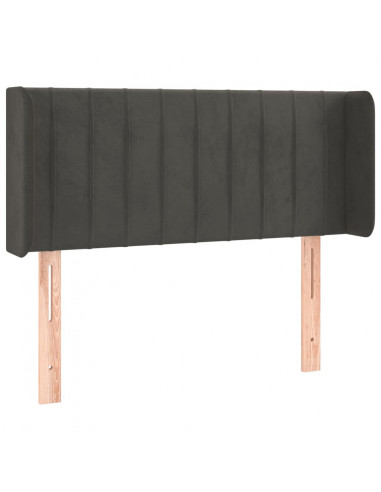 Testiera ad Orecchio Grigio Scuro 103x16x78/88 cm in Velluto