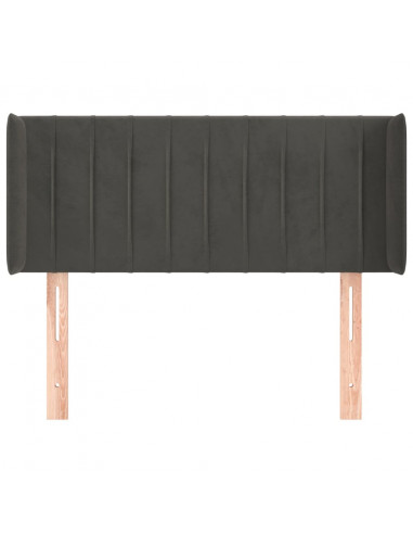 Testiera ad Orecchio Grigio Scuro 103x16x78/88 cm in Velluto