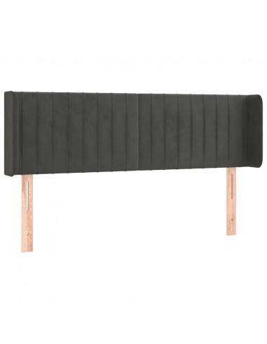 Testiera ad Orecchio Grigio Scuro 147x16x78/88 cm in Velluto