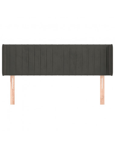 Testiera ad Orecchio Grigio Scuro 147x16x78/88 cm in Velluto