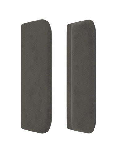 Testiera ad Orecchio Grigio Scuro 147x16x78/88 cm in Velluto