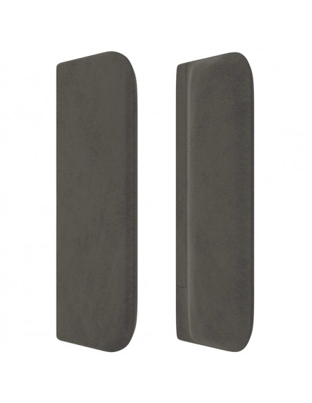Testiera ad Orecchio Grigio Scuro 147x16x78/88 cm in Velluto