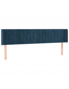 Testiera ad Orecchio Blu Scuro 203x16x78/88 cm in Velluto 2