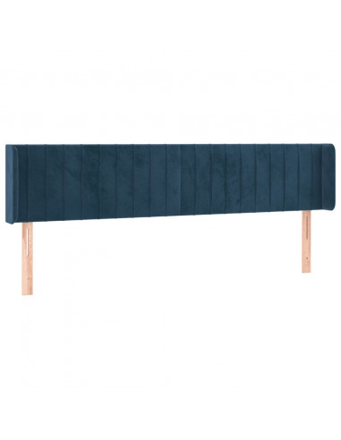 Testiera ad Orecchio Blu Scuro 203x16x78/88 cm in Velluto