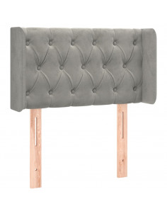 Testiera ad Orecchio Grigio Chiaro 83x16x78/88 cm in Velluto 2