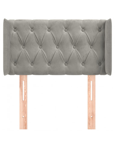 Testiera ad Orecchio Grigio Chiaro 83x16x78/88 cm in Velluto