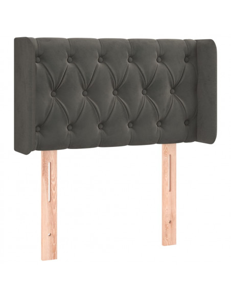 Testiera ad Orecchio Grigio Scuro 83x16x78/88 cm in Velluto