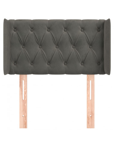 Testiera ad Orecchio Grigio Scuro 83x16x78/88 cm in Velluto