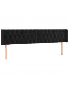 Testiera ad Orecchio Nera 203x16x78/88 cm in Velluto 2