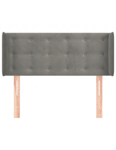 Testiera ad Orecchio Grigio Chiaro 83x16x78/88 cm in Velluto