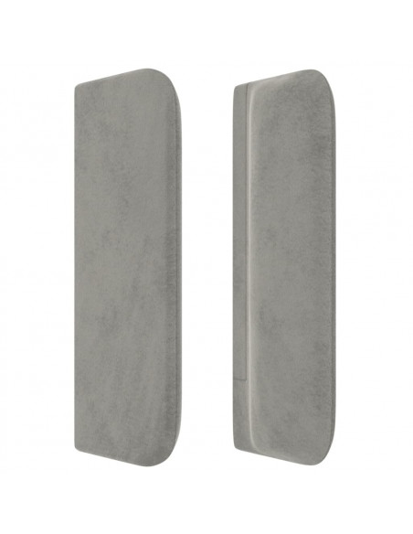 Testiera ad Orecchio Grigio Chiaro 83x16x78/88 cm in Velluto