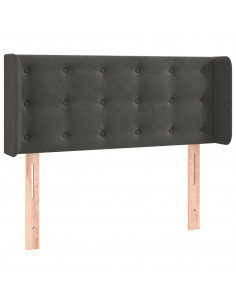 Testiera ad Orecchio Grigio Scuro 93x16x78/88 cm in Velluto 2