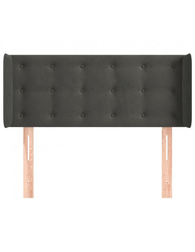 Testiera ad Orecchio Grigio Scuro 93x16x78/88 cm in Velluto