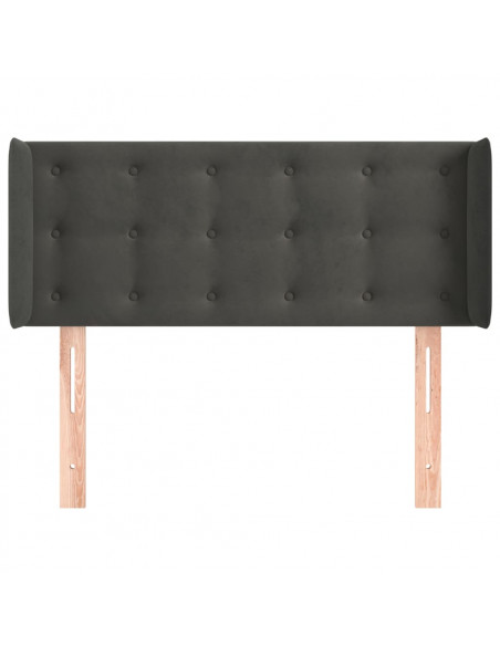 Testiera ad Orecchio Grigio Scuro 93x16x78/88 cm in Velluto