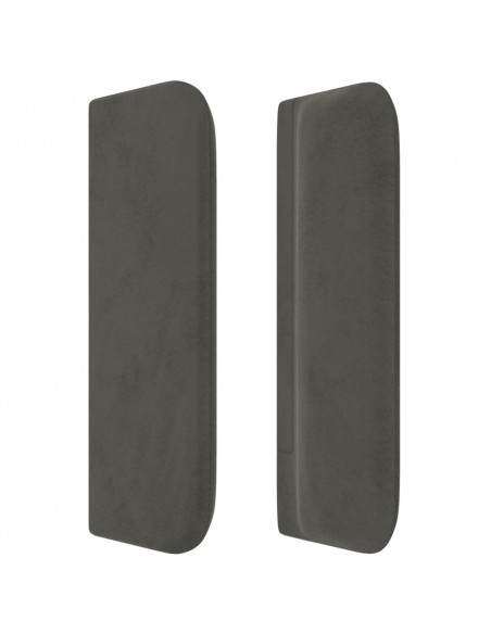 Testiera ad Orecchio Grigio Scuro 93x16x78/88 cm in Velluto