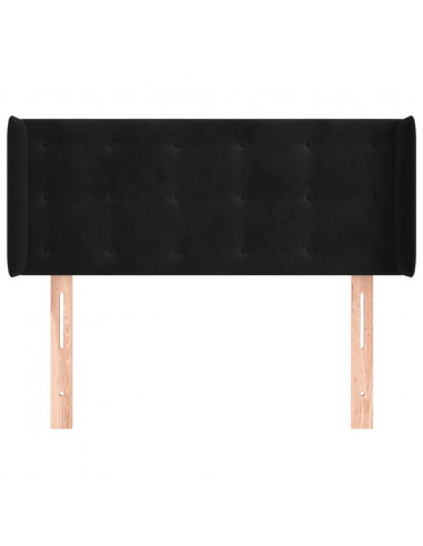 Testiera ad Orecchio Nera 93x16x78/88 cm in Velluto
