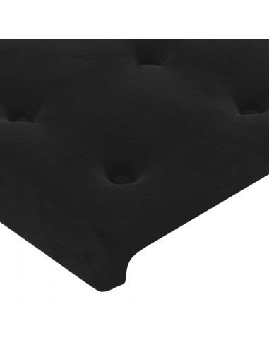 Testiera ad Orecchio Nera 93x16x78/88 cm in Velluto