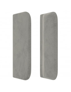 Testiera ad Orecchio Grigio Chiaro 103x16x78/88 cm in Velluto 2